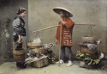 Ein Gemüsehändler in Japan